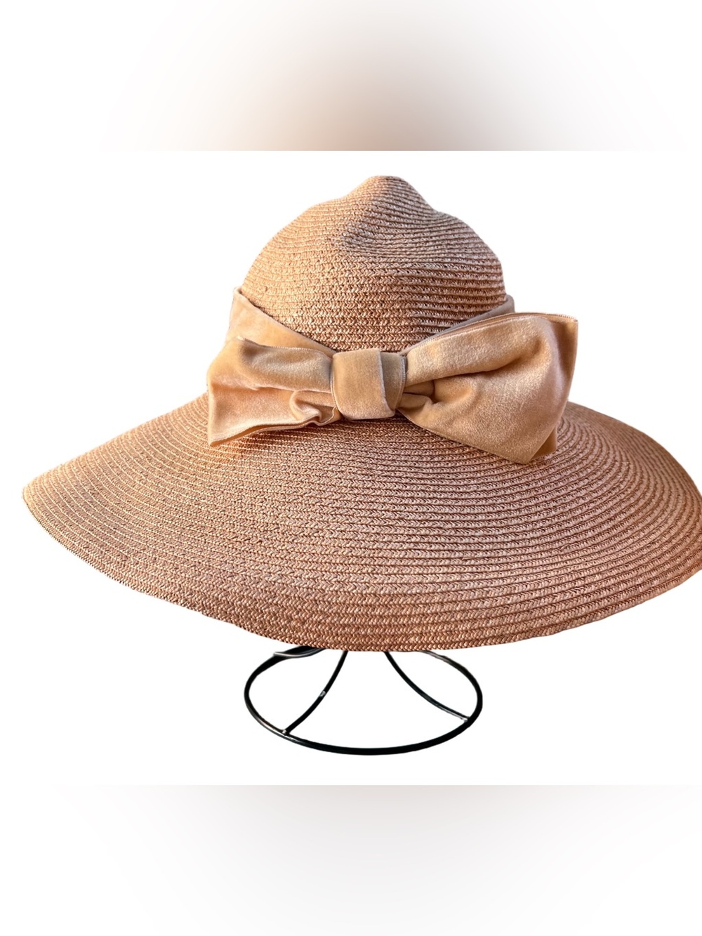 Vintage Don Marshall Straw Sunhat with velvet bow
